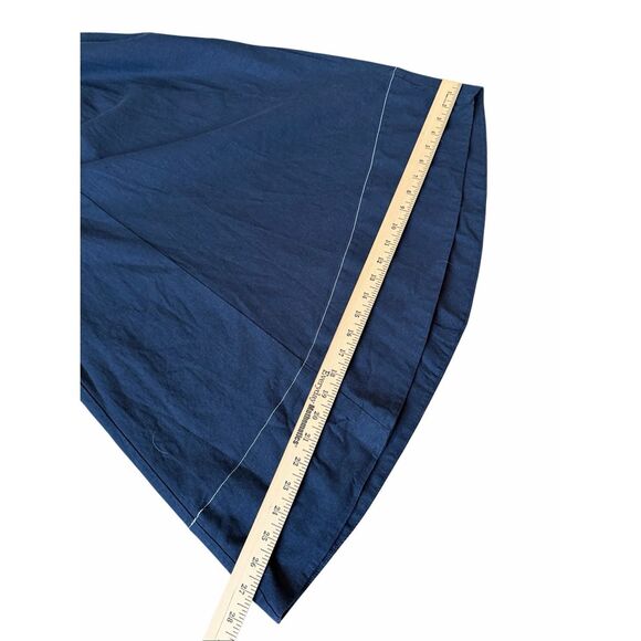 Anthropologie Pants NEW Linen Extended Waist Cropped Wide Leg Navy Blue size 6 - Picture 8 of 14